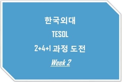 [한국외대테솔] TESOL 2+4+1 과정 도전 !! WEEK 2 주차 후기 (과제,장학금 !!)