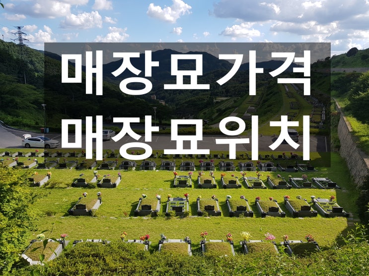  매장묘가격 위치 비교해보았습니다~