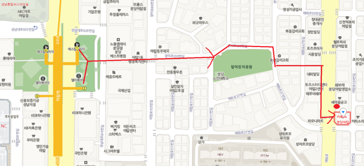  카페24창업센터 분당야탑점 오시는 길