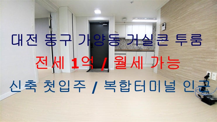 대전동구가양동신축첫입주거실큰투룸전세,월세가능(복합터미널인근)