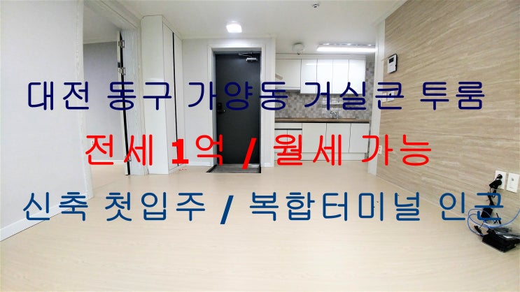  대전동구가양동신축첫입주거실큰투룸전세,월세가능(복합터미널인근)