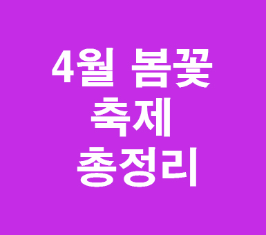 4월 꽃축제 추천총정리 4월 꽃축제 추천총정리