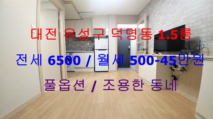  대전유성구덕명동신축첫입주풀옵션1.5룸(조용한동네)