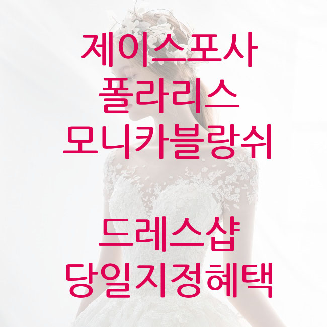  제이스포사/폴라리스/모니카블랑쉬 드레스샵 당일지정 혜택 공유