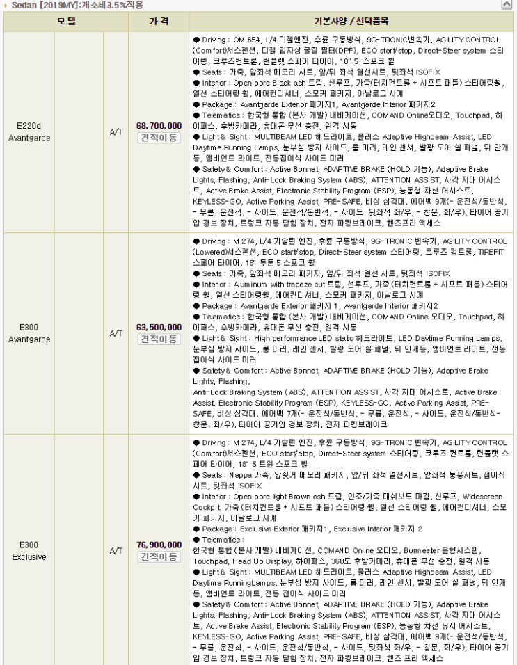  2019 벤츠 e클래스 가격 정말 좋죠?