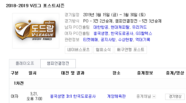 2019.03.23 KOVO(여자배구) 챔피언결정전 2차전 (흥국생명 도로공사) 2019.03.23 KOVO(여자배구) 챔피언결정전 2차전 (흥국생명 도로공사)