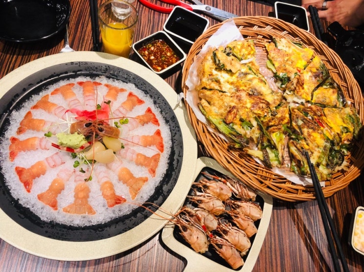   미금역 술집 도시어촌 딱새우회 해물파전 맛집 분당맛집 - 새우머리튀김 JMT