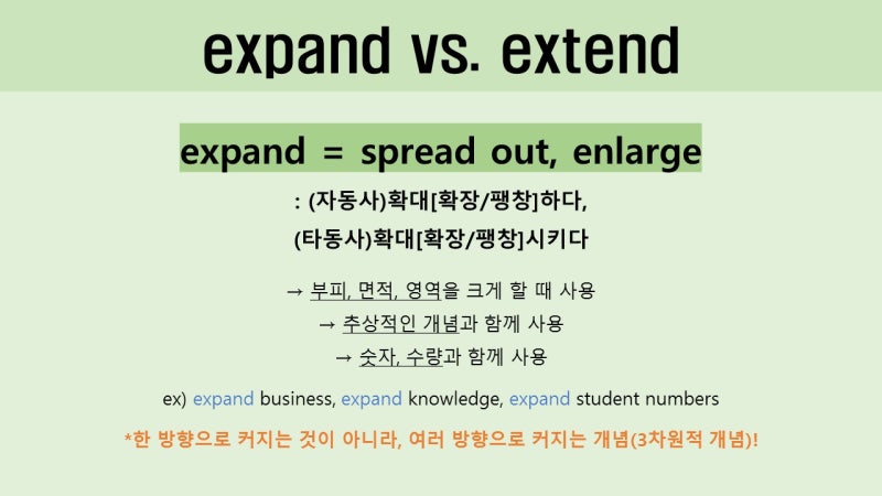 [영어공부][영어표현] expand vs. extend : 네이버 블로그
