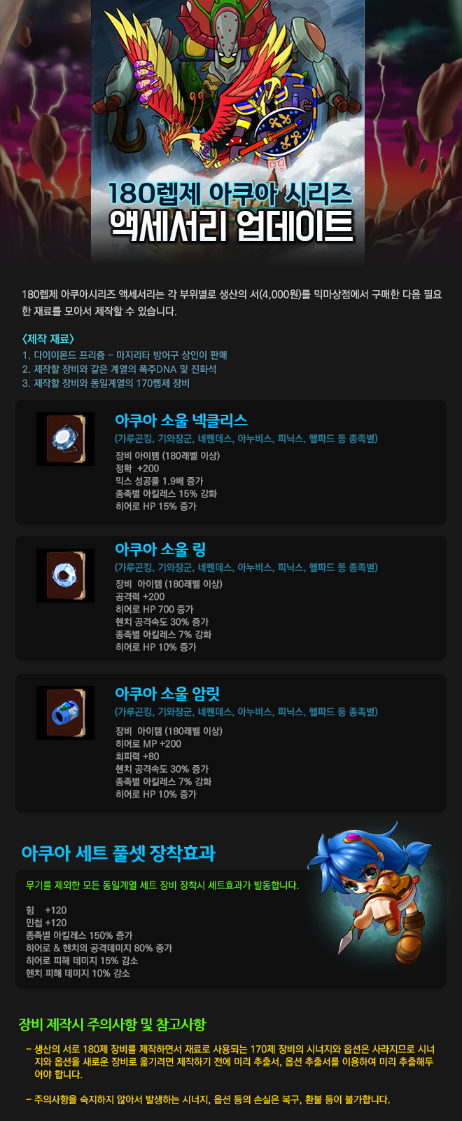  [믹스마스터]180렙제 아쿠아 시리즈 액세서리 업데이트