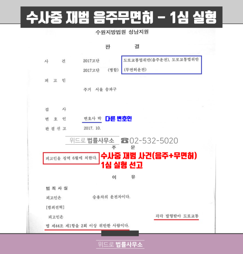 무면허 운전처벌의 선처가 필요하다면