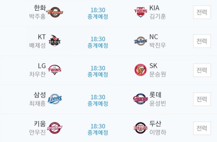 2019.03.28 KBO(프로야구) (키움 두산 | 삼성 롯데 | LG SK | KT NC | 한화 기아)