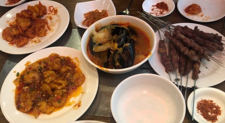  [가산디지털단지역 중식당] 삼팔교자관, 양꼬치와 꿔바로우 그리고 깐쇼새우 후기 (회식 가능, 한 잔, 두 잔 비어가는 잔)