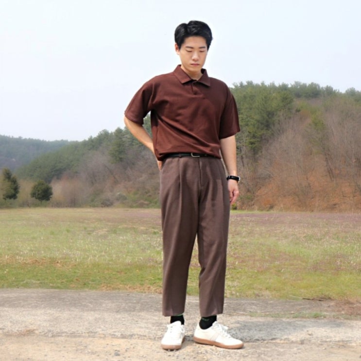  남자 카라티 텐더랩 깔끔한 반팔티 티셔츠야