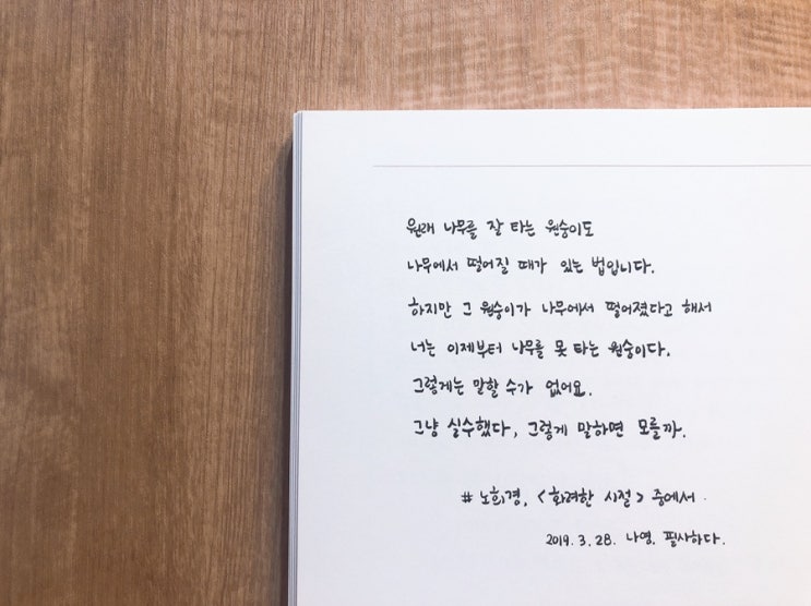  손으로 읽기 • 노희경 <화려한 시절> • 나무에서 떨어진 원숭이