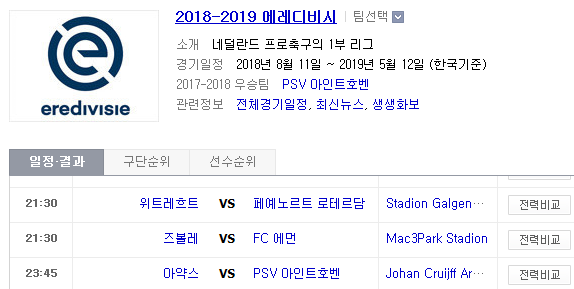 2019.03.31 에레디비지에(에레디비시) (위트레흐트 페예노르트 | 즈볼레 에먼 | 아약스 PSV) 2019.03.31 에레디비지에(에레디비시) (위트레흐트 페예노르트 | 즈볼레 에먼 | 아약스 PSV)