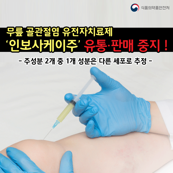 무릎 골관절염 유전자치료제 '인보사케이주' 유통·판매 중지!