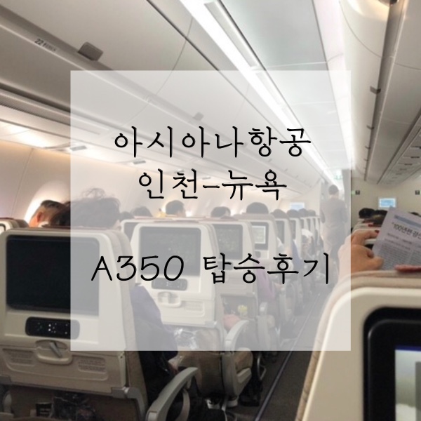 뉴욕 어학연수 1) 아시아나 OZ222 뉴욕 A350 탑승기, 좌석지정, 기내식 후기 / 아시아나 무료셔틀버스(to 뉴저지)