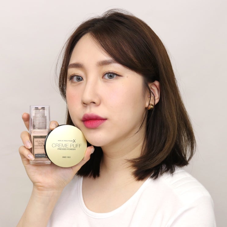  맥스팩터 헬씨 스킨 하모니 미라클 파운데이션 & 크림 퍼프 프레스드 파우더 , 환절기 사용하면 좋은 꿀조합 베이스