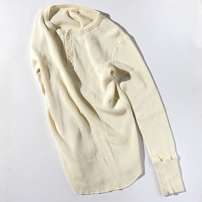  Patchii[파치] Retro New Henley Neck - Off White[헨리넥][와플헨리넥][루어엣][긴팔티셔츠]
