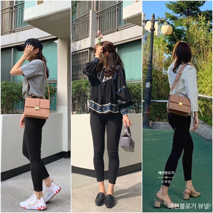  4계절 기본템 검정스키니로 코디해본 다양한 데일리룩코디