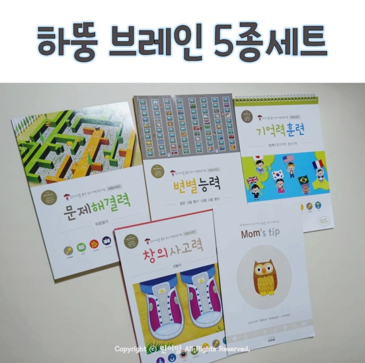  하뚱 브레인 5종세트, 우리아이 똑똑한 두뇌를 만들어요
