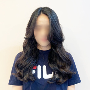  긴머리 굵은 웨이브펌 그대로 만족했어