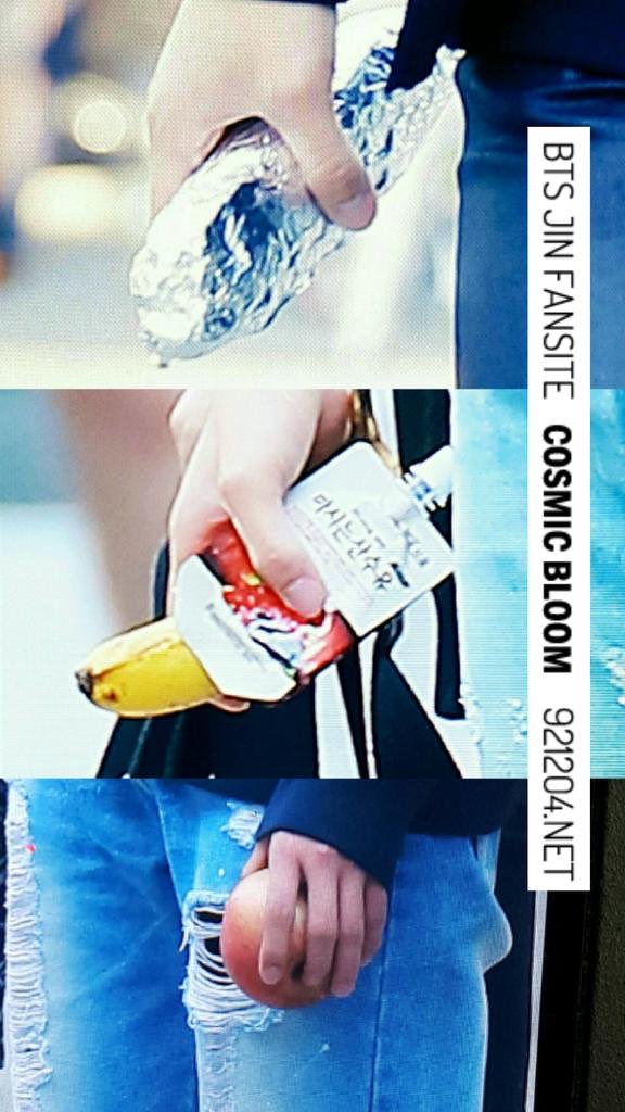  [방탄소년단 진] 매주 뮤직뱅크 출근 때 아침 식사를 손에 꼭 쥐고 출근하던 석진 (feat. 매주 바뀌는 메뉴)