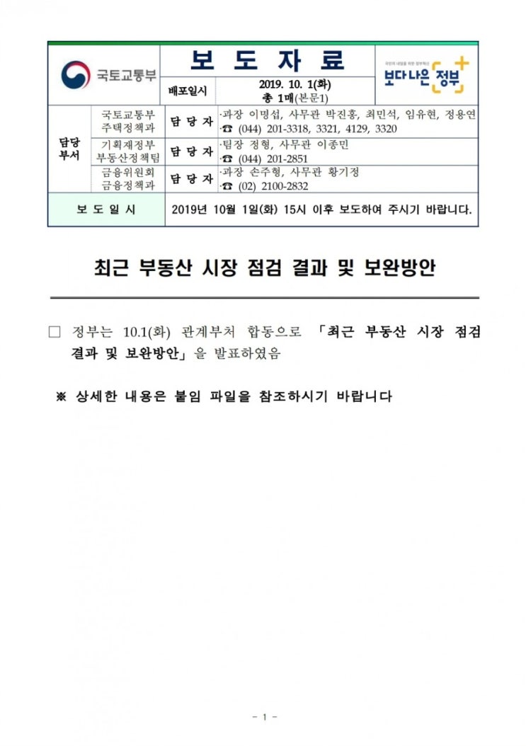  10.1 부동산 대책 분석...