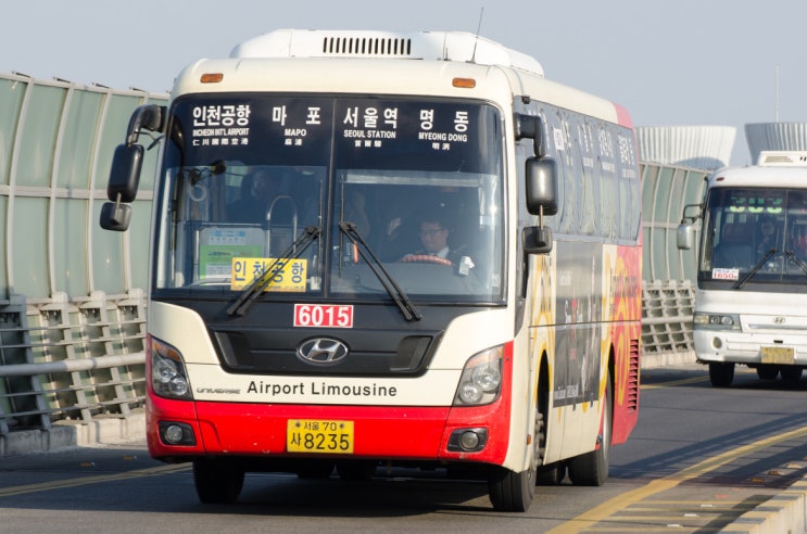 공항버스 6015번 (시간표, 노선 / 서울 중구 명동 ↔ 을지로 ↔ 인천공항)