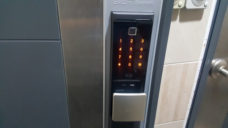  삼성SDS 지문인식 디지털도어락 SHP-DP 900 현관 번호키 설치