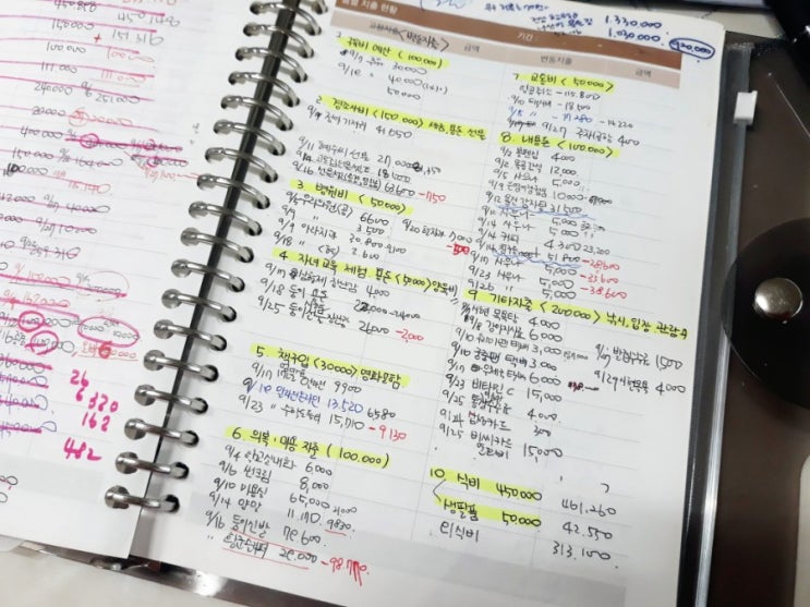  집밥가계부:) 9월 결산! (5인가족 한달 50만원생활) 욕심부리지 않는 삶 살기, 10월 가계부 예산작성