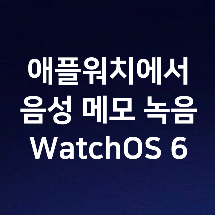  애플워치에서 음성 메모 녹음 - WatchOS 6 - 소형 도청기 처럼 활용 가능