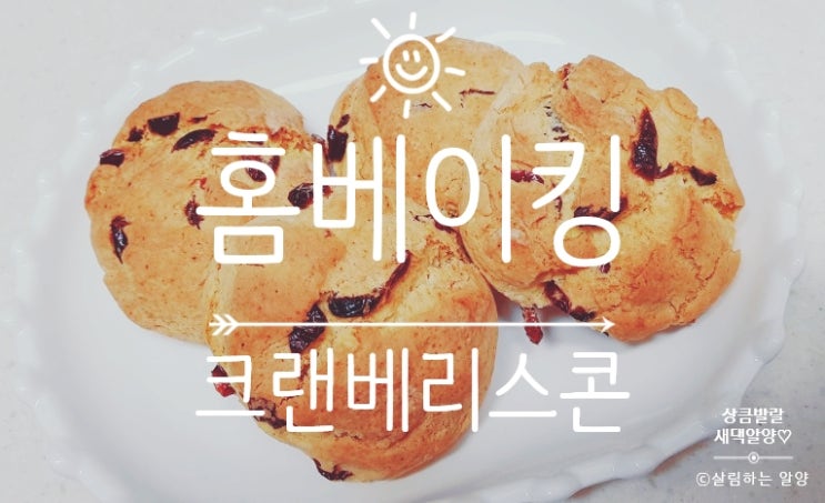 [홈베이킹]고소함에 상큼함까지 곁들인 크랜베리스콘 만들어보아요:)