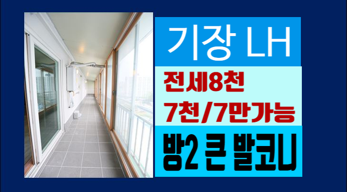  동부산 LH 가능 큰 발코니 있는 빌라 전세 방2칸