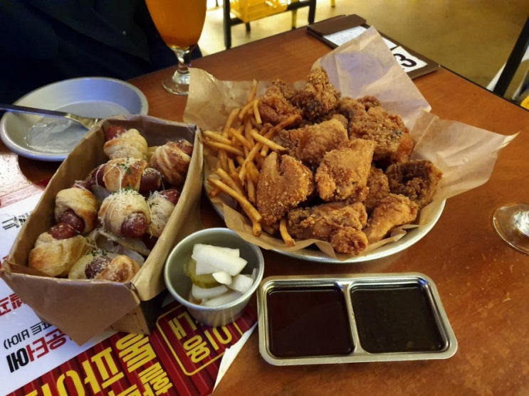  당산역 맛집 통파이브에서 치킨 냠냠