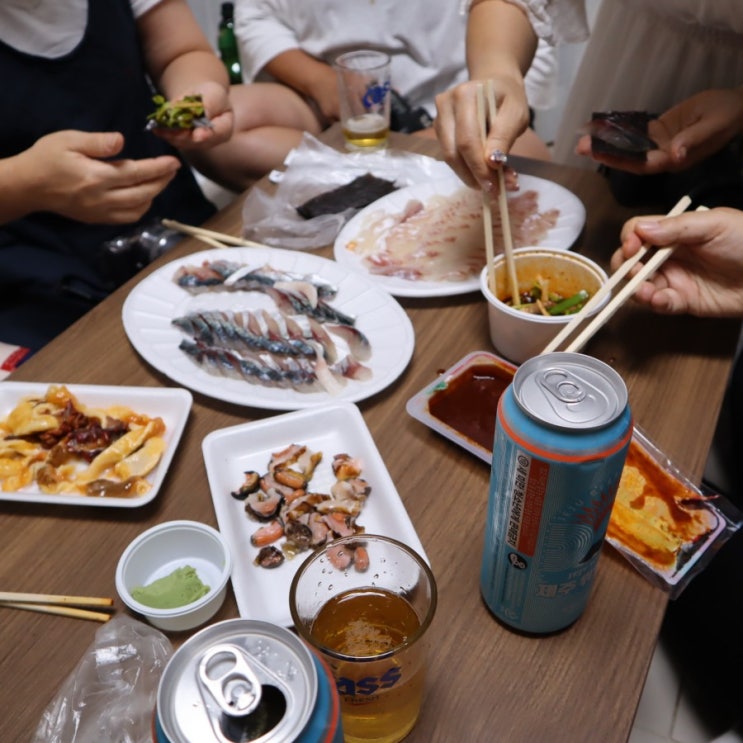  코스 안부러웠던 제주 고등어회 우중굿식!