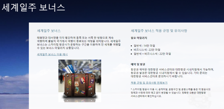  대항항공 마일리지로 세계여행하기!