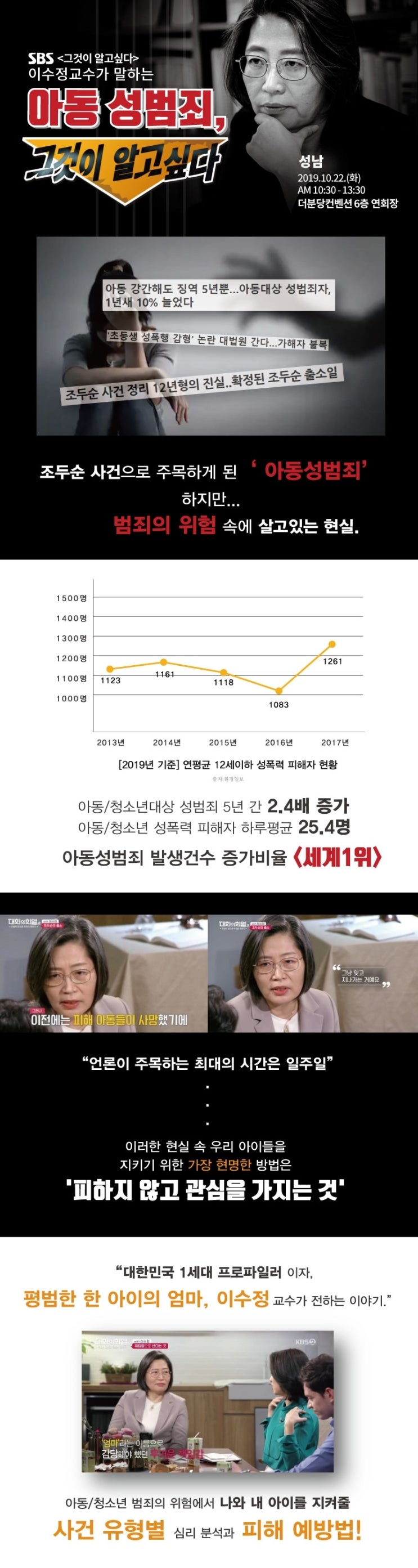 성교육특강  SBS<그것이 알고싶다> 이수정교수의 ‘성범죄 예방법’ 무료특강