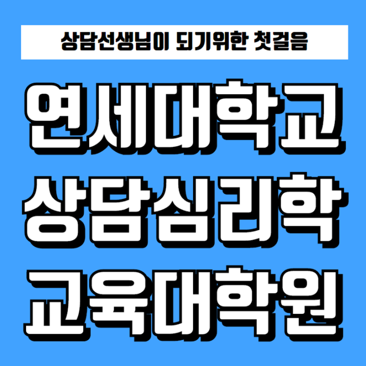  연세대학교 교육대학원 상담교사를 목표로 진행했어요!