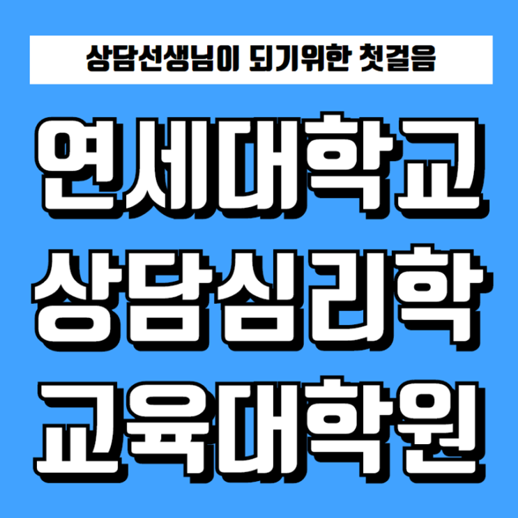 연세대학교 교육대학원 상담교사를 목표로 진행했어요!