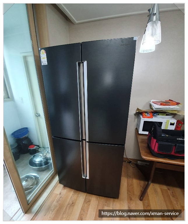 냉장고 이전 설치, 동대문에서 동탄으로 4도어 냉장고 이사.