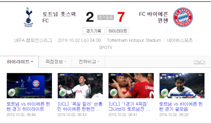  [토트넘 뮌헨] 챔피언스리그가 결과가 놀라운 이유