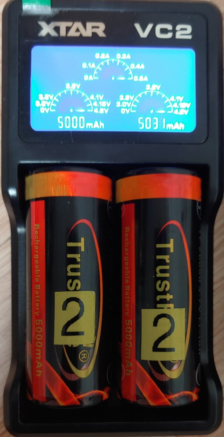  trustfire 26650 실제 충전 용량입니다.
