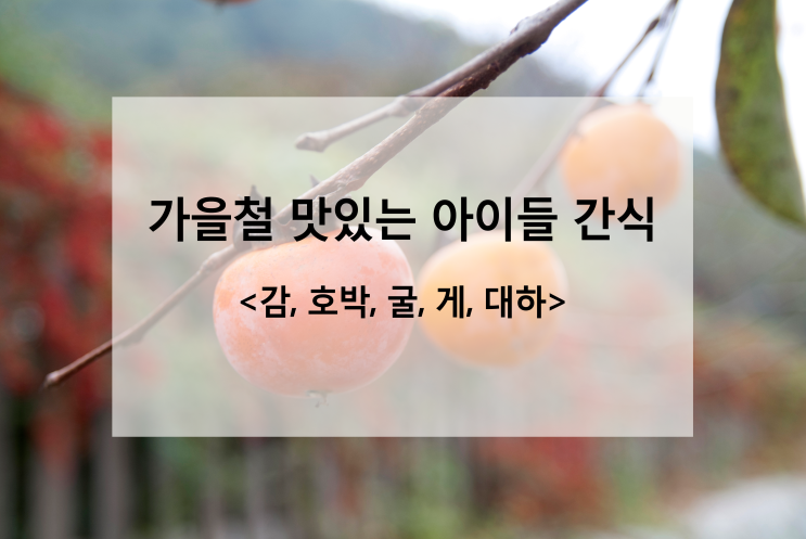  가을철 맛있는 아이들 간식 :: 감, 애호박, 굴, 게, 대하