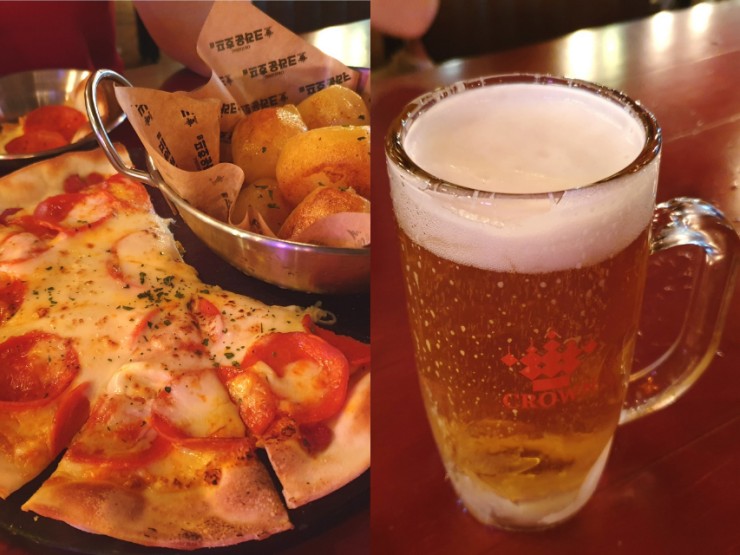  인천 구월동 크라운호프 맥주 맛집에서 생맥주와 피맥