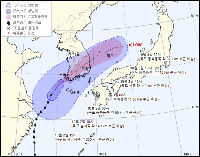  태풍 '미탁' 위치