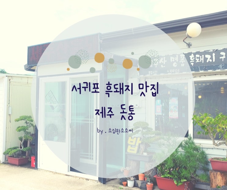  서귀포흑돼지, 산방산맛집 :: 돗통