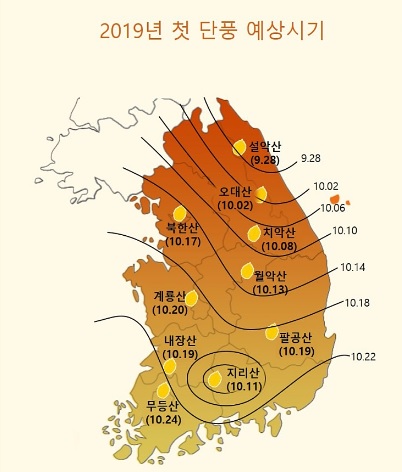  2019년 전국 단풍 예상시기 알아보았습니다!