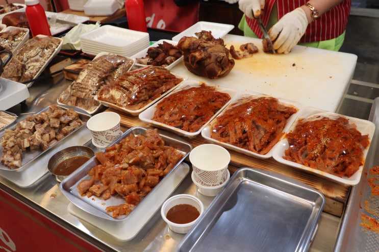  양산 족발  남부시장 맛집 부산갈매기족발 빨간편육도 별미야!