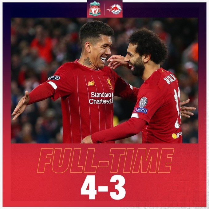  19-20UCL/리뷰,리포트/그룹E/2차,리버풀4-3잘츠부르크/홈승/LFC득점:마네,살라(2),로버트슨/경기스탯/경기사진+영상/motm모살라/역전승/3점!/ThankU Reds~